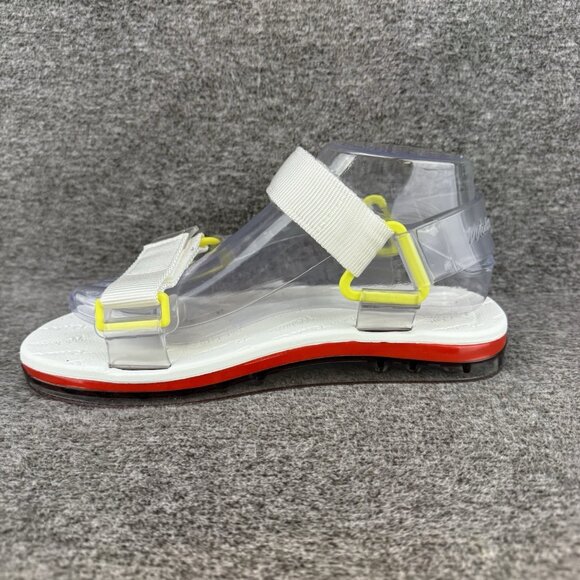 ✅Melissa Papete Rider Sport Sandals Womens 8 Rubber Hook & Loop White/Yellow/Red - Picture 10 of 10
